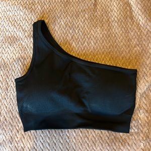 Amazon black one shoulder sports bra